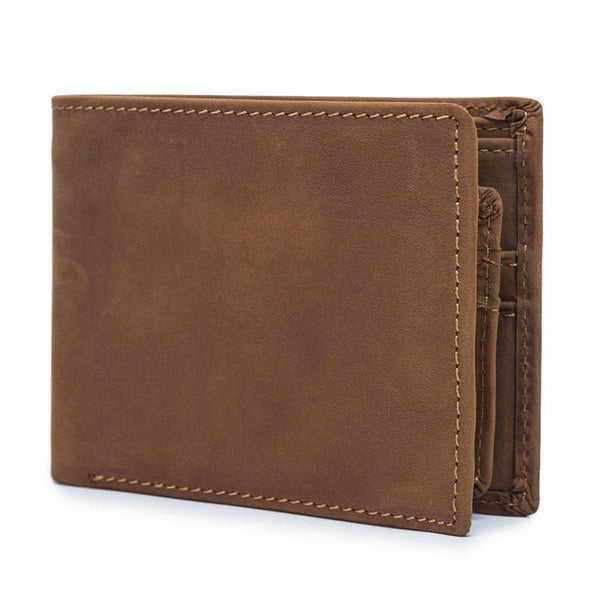 Vintage Leather Mens Slim Small Wallet billfold Bifold Wallet Front Pocket Walle FY00781023