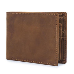 Vintage Leather Mens Slim Small Wallet billfold Bifold Wallet Front Pocket Wallet Driving License Wallet for Men