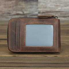 Cool Brown Leather Men's Multi-Card Wallet Coin Wallet Card Wallet For Men