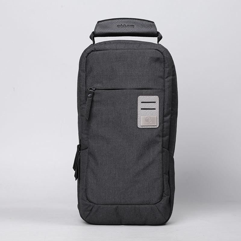 Cool Oxford Cloth PVC Men's Black Sling Bag Chest Bag One Shoulder Backpack For Men