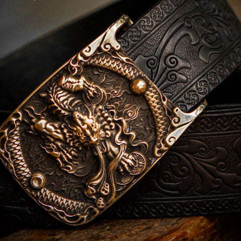 Handmade Black Leather Cool Mens Belt Custom Leather Men Belt for Men