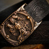 Handmade Black Leather Cool Mens Belt Custom Leather Men Belt for Men