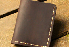 Genuine Leather Wallet Handmade Folded billfold Wallet Slim Wallet For Men - EverHandmade