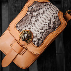Handmade Mens Leather Belt Pouch Cases Waist Bag Hip Pack Belt Bag for Men