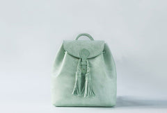Handmade leather purse backpack green bag shoulder bag satchel bag purse women - EverHandmade
