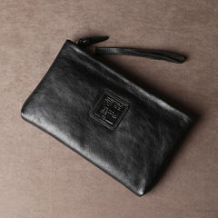Cool Leather Mens Clutch Wallet Zipper Clutch Wallet Wristlet Wallet for Men