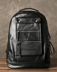 Leather Cool Mens Backpack Large Black Travel Backpack Hiking Backpack for men