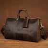 Cool Brown Leather 16 inches Black Shoulder Weekender Bag Travel Bags Duffle luggage Bag for Men