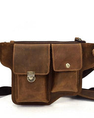 TRENDY LEATHER MENS FANNY PACK FOR MEN BUMBAG Vintage WAIST BAG for Men