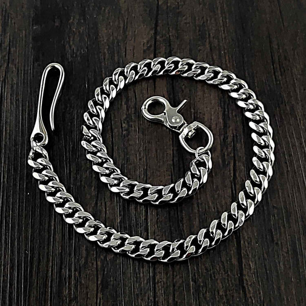 19'' SOLID STAINLESS STEEL BIKER SILVER WALLET - Back View