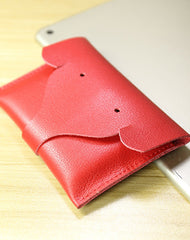 Cute Elephant Women Red Leather Coin Wallet Change Wallet Slim Elephant Coin Wallet For Women