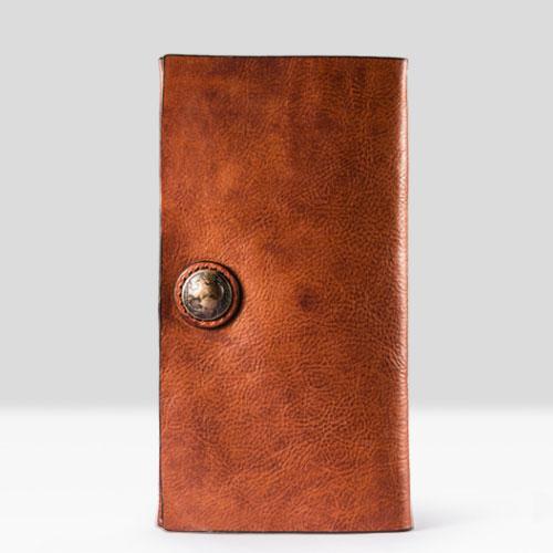 Handmade Leather Mens Cool Long Leather Wallet Bifold Clutch Wallet for Men MUMU01691010