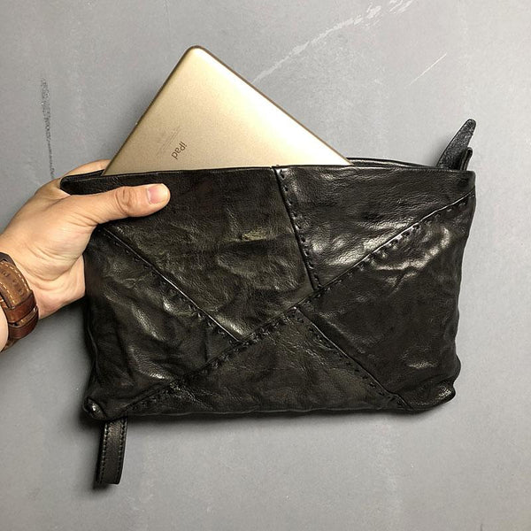 Handmade Leather Mens Clutch Cool Slim Wallet - Back View