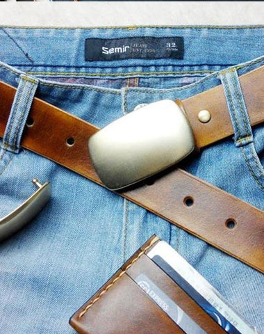 Handmade Vintage Leather Mens Belt Leather Belt for Men