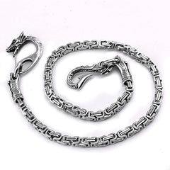 Cool Silver Dragon Stainless Steel Wallet CHain Long Biker Wallet CHain jeans chain jean chain For Men