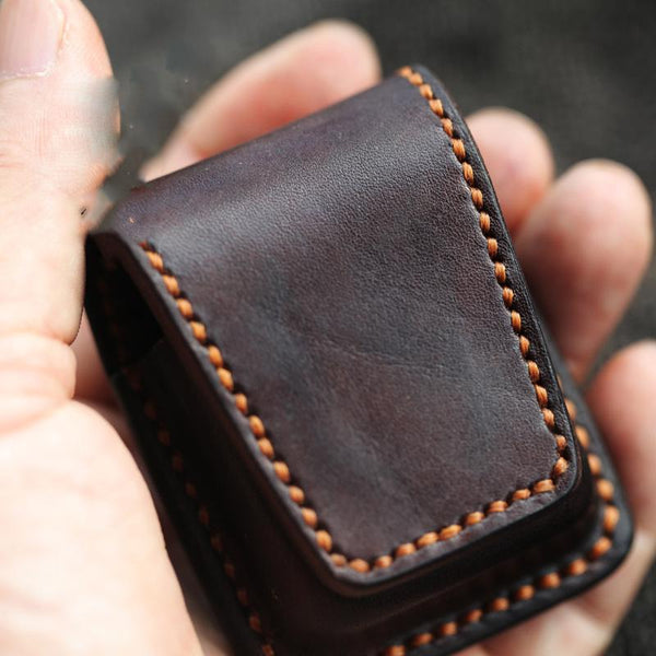 Cool Dark Brown Handmade Leather Mens Standard - Side View