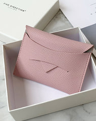 Cute Women Pink Vegan Leather Slim Card Holder Card Wallets Slim Change Wallet Credit Card Holder For Women