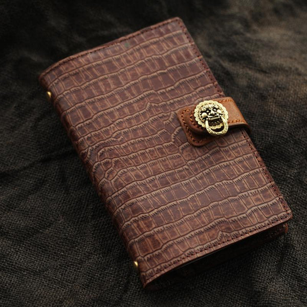 Creative Handmade Leather A6 Journal Travel Notepad - Back View