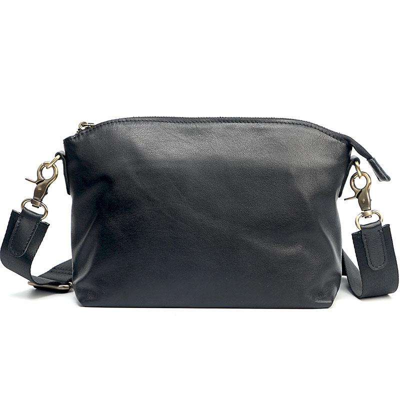 Brown Leather Mens Casual Small Courier Bags Messenger Bag Black Postman Bag For Men