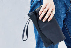 Handmade Leather Clutch Wristlet Purse Shoulder Bag for Women Leather Crossbody Bag