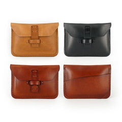 Handmade Leather Mens Front Pocket Wallet Card Wallets Small Change Wallets for Men