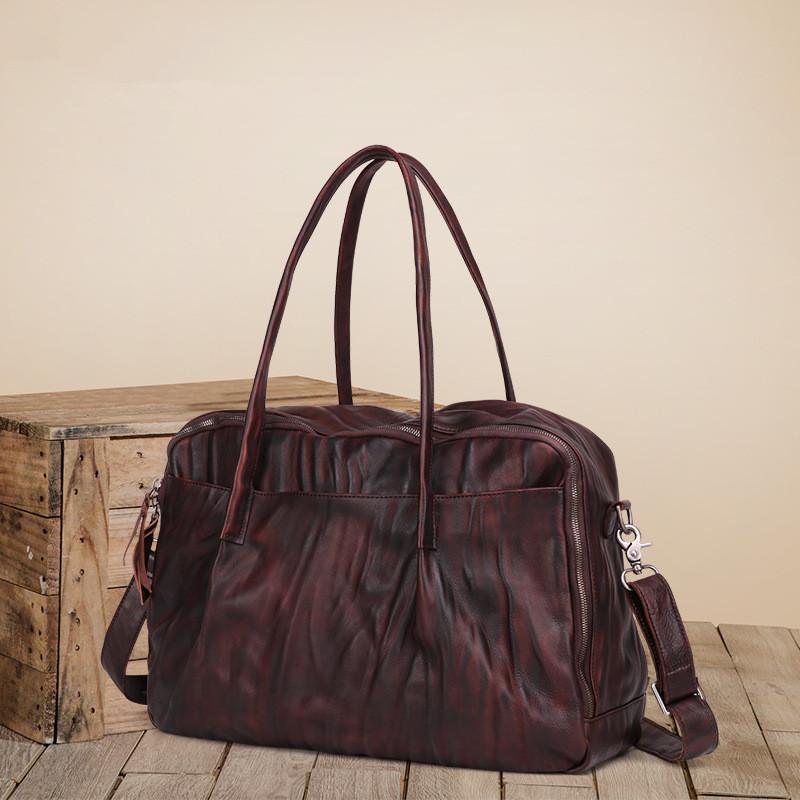 Fashion Vintage Leather Men's Travel Bag Weekender Bag Shoulder Bag For Men