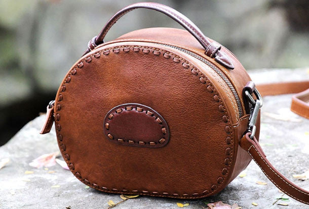 Handmade handbag purse leather crossbody bag purse shoulder bag for women