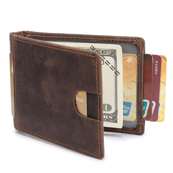 RFID Leather Slim Mens Small Wallet billfold Bifold Wallet Front Pocket Wallet f FY00581021