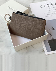 Cute Coffee Leather Small Change Wallet Women Keychain with Wallet Zipper Coin Wallet For Women