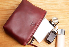 Genuine Leather Long Wallet Zipper Clutch Wallet Coin Change Makeup Wallet Purse For Women