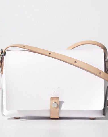 Handmade Leather White Gray Womens Small Cute Shoulder Purse Crossbody Bag for Women