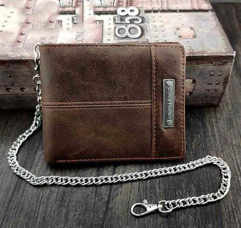 Marshal Wallet Men's RFID Blocking Biker Vintage Chain Wallet