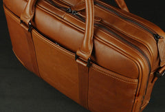 Large leather men Briefcase large vintage shoulder laptop Briefcase Travel Briefcase - EverHandmade
