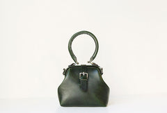 Handmade leather handbag Green doctor bag shoulder bag cossbody bag purse women - EverHandmade