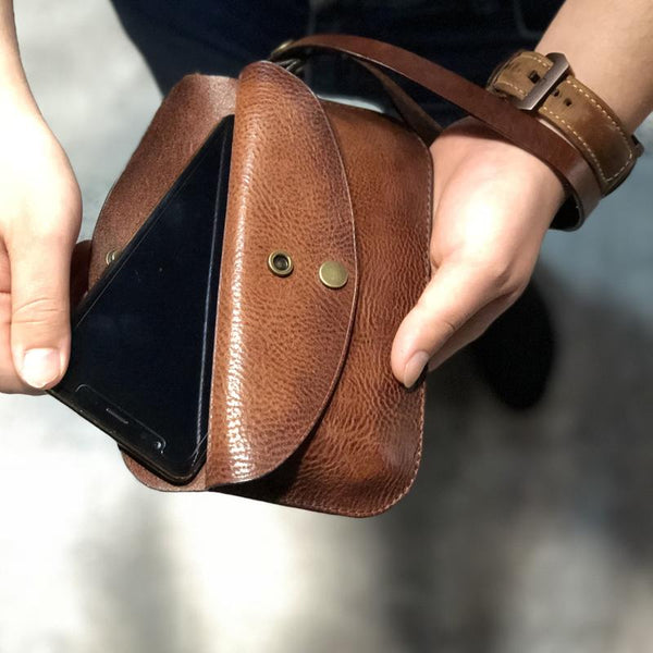 Fashion Black Leather Mens Long Wallet Wristet - Back View