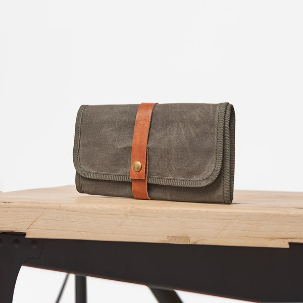 Cool Canvas Large Mens Trifold Clutch Wallet - Back View