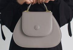 Gray Leather Handbag Purse Shoulder Bag for Women Leather Crossbody Bag - EverHandmade