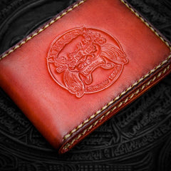 Handmade Leather License Wallet Tooled Mens billfold Wallet Cool Leather Wallet Slim Wallet for Men