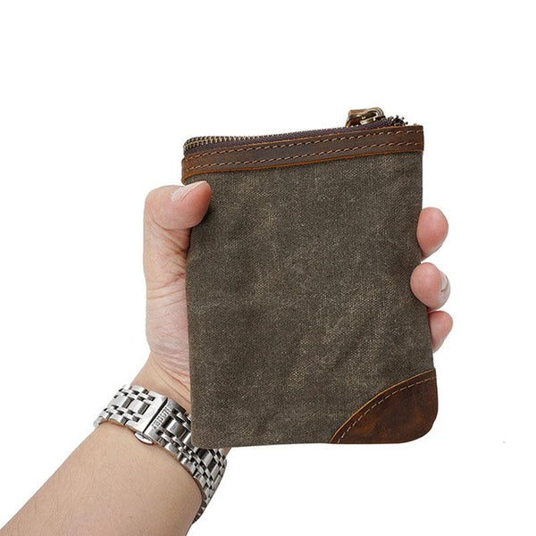Mens Canvas Small Wallet for men Bifold Cool Men billfold Small Wallet