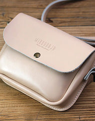 Cute Black LEATHER Flip Side Bag Handmade WOMEN Phone Crossbody BAG Purse FOR WOMEN