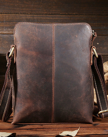 Cool Leather Mens Messenger Bags Vintage Shoulder Bags For Men