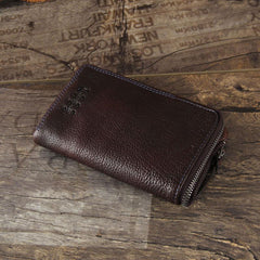 Handmade Genuine Leather Mens Cool Slim Leather billfold Wallet Men Small Wallets Bifold for Men
