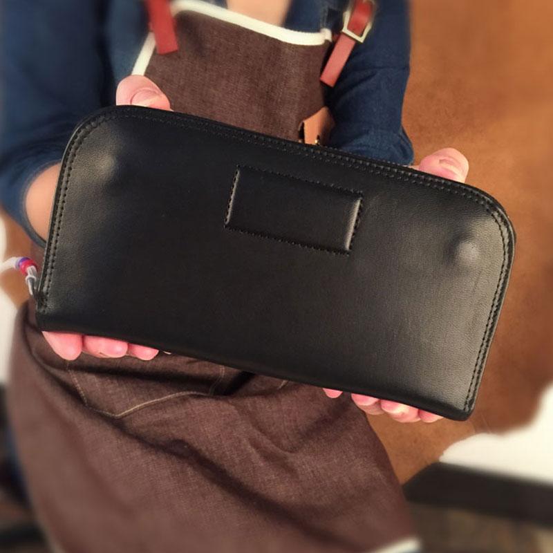 Genuine Leather Mens Cool Long Leather Wallet - Back View