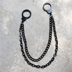 Cool Men's Black Double Layer Pants Chain Punk jeans chain jean chain Wallet Chain For Men