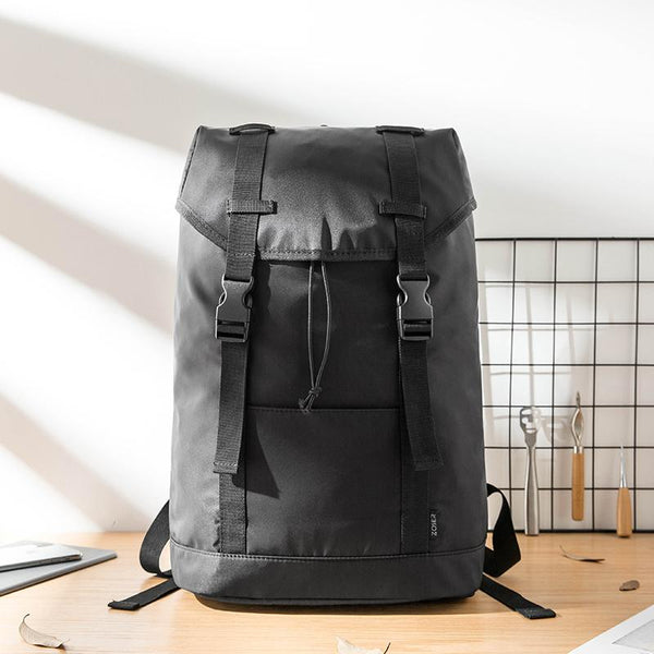 Black Cool Mens Nylon 15 inches Large Student Backpacks Hiking Backpacks Travel HB01691029