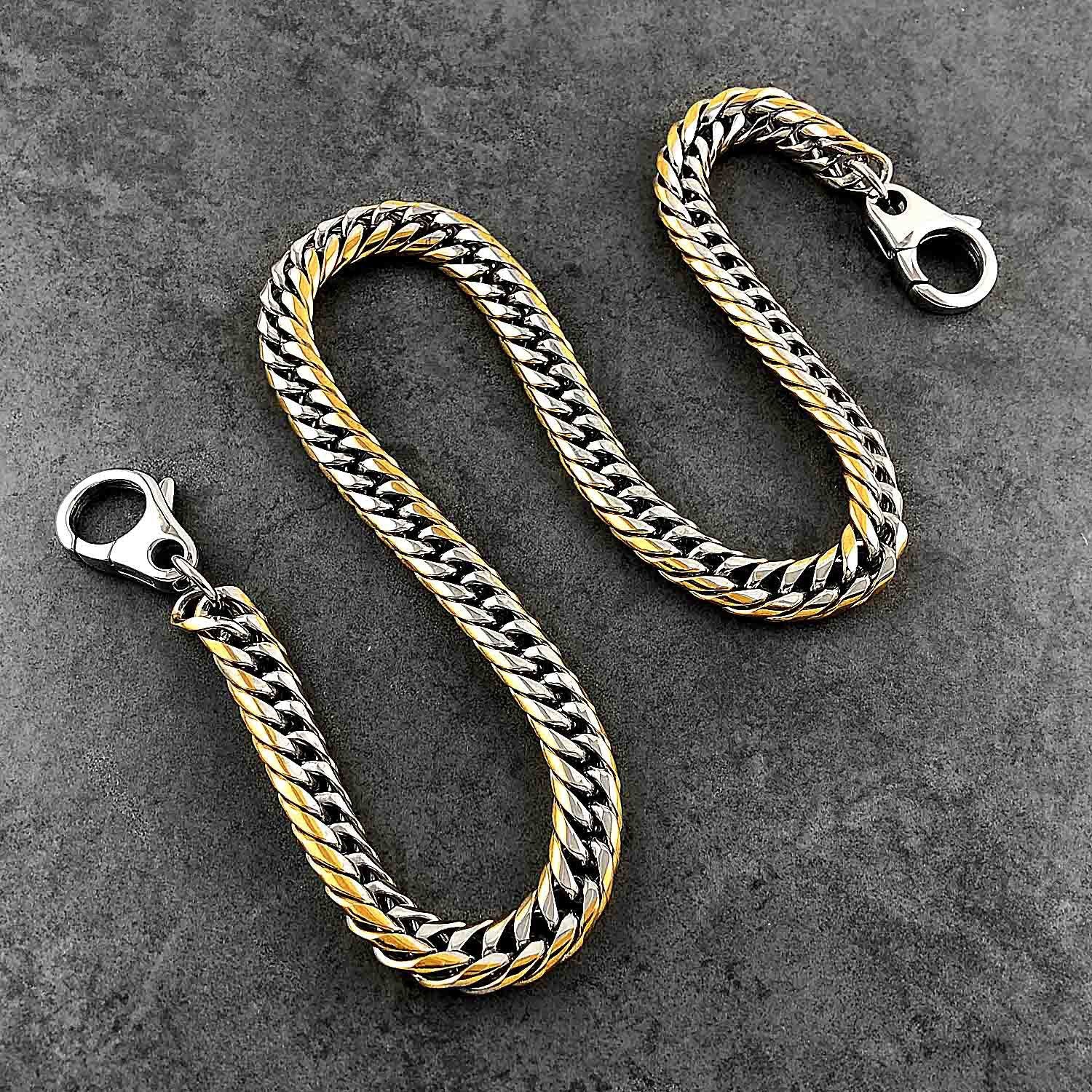 SOLID STAINLESS STEEL BIKER SILVER GOLD WALLET CHAIN 18‘â€?LONG PANTS CHAIN jeans chain jean chain FOR MEN