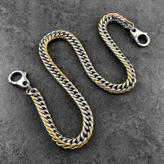 SOLID STAINLESS STEEL BIKER SILVER GOLD WALLET CHAIN 18‘â€?LONG PANTS CHAIN jeans chain jean chain FOR MEN