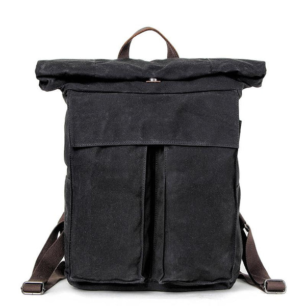 Cool Waxed Canvas Mens Waterproof 15.6'' Travel Backpack Hiking Backpack for Men MCCY01791051