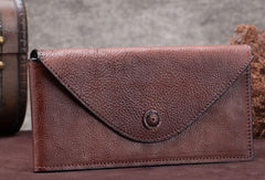 Genuine Leather Wallet Vintage Envelop Wallet Card Holder Purse Clutch For Women - EverHandmade