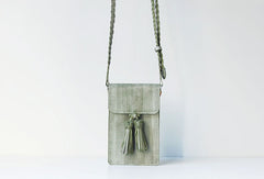 Handmade leather green purse phone bag shoulder bag cossbody bag purse women - EverHandmade